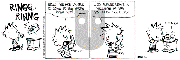 Calvin and Hobbes on Wednesday May 13, 1992 Comic Strip