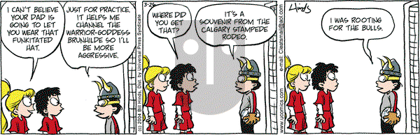 Cleats on Friday March 26, 2004 Comic Strip