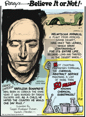 Ripley's Believe It or Not - Saturday December 12, 2009 Comic Strip
