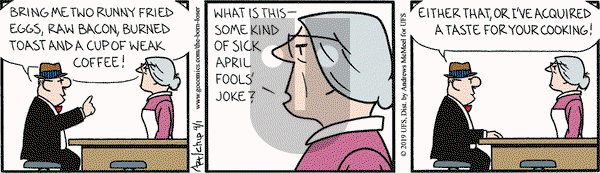 The Born Loser on Monday April 1, 2019 Comic Strip