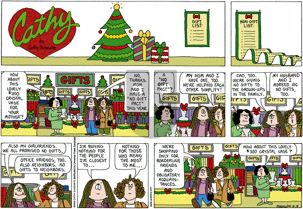 Cathy Classics - Sunday December 8, 2013 Comic Strip
