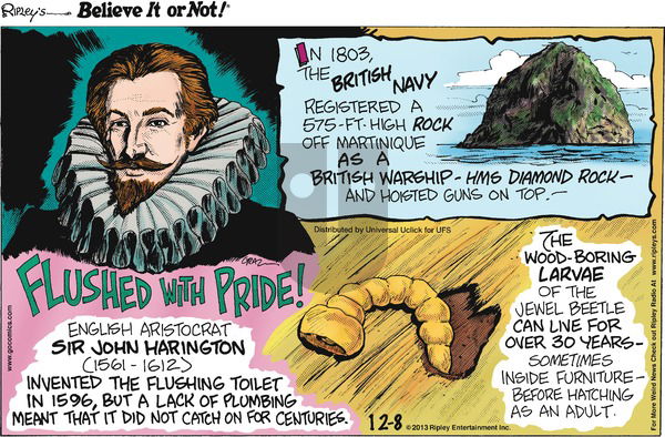 Ripley's Believe It or Not on Sunday December 8, 2013 Comic Strip