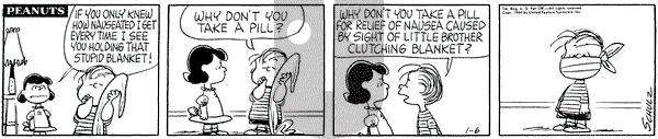 Peanuts - Monday January 6, 1964 Comic Strip