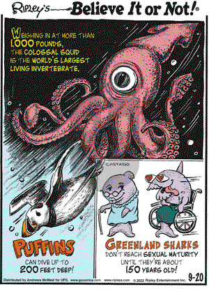 Ripley's Believe It or Not - Tuesday September 20, 2022 Comic Strip