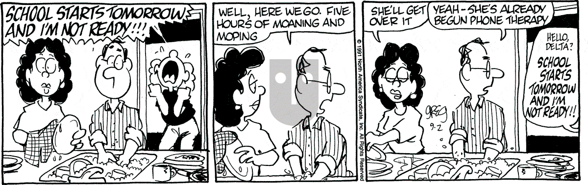 Luann - Monday September 2, 1991 Comic Strip