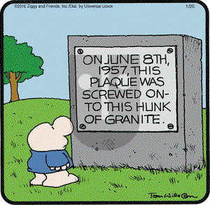 Ziggy on Wednesday January 20, 2016 Comic Strip