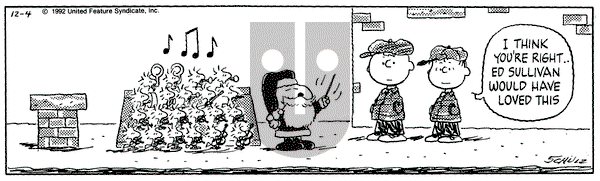 Peanuts on Friday December 4, 1992 Comic Strip