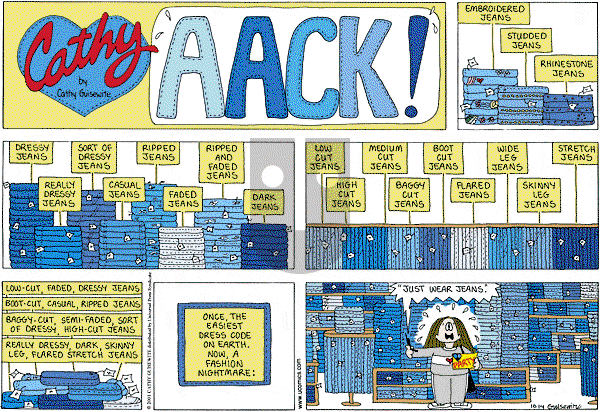Cathy Classics - Sunday October 14, 2001 Comic Strip