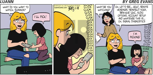 Luann on Sunday November 18, 2018 Comic Strip