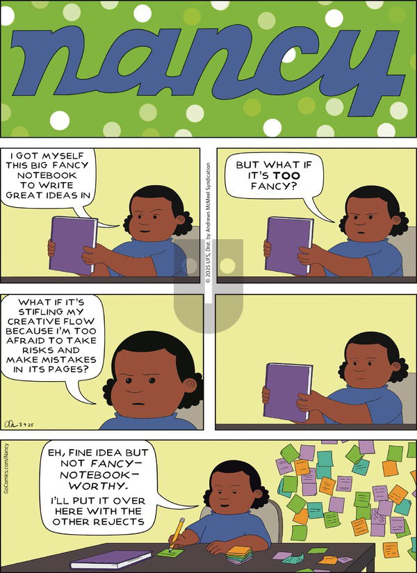 Nancy on Sunday March 9, 2025 Comic Strip