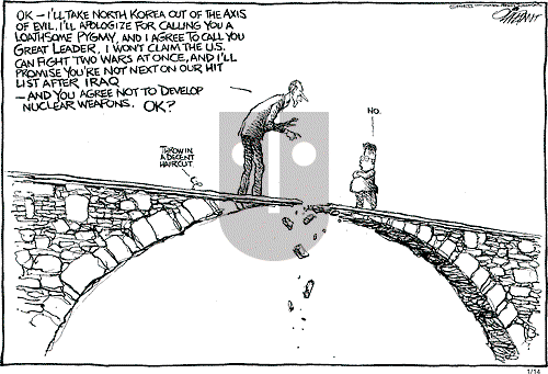 Pat Oliphant on Tuesday February 11, 2003 Comic Strip