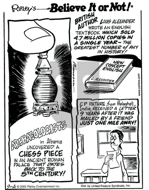 Ripley's Believe It or Not on Wednesday September 4, 2002 Comic Strip