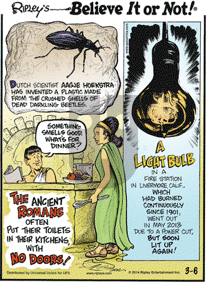 Ripley's Believe It or Not on Thursday March 6, 2014 Comic Strip