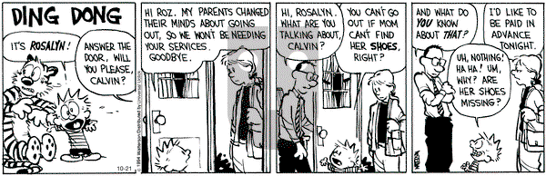 Calvin and Hobbes on Tuesday October 21, 2014 Comic Strip