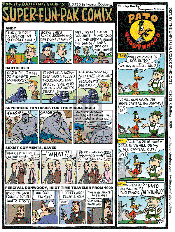Tom the Dancing Bug on Friday May 25, 2012 Comic Strip