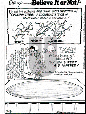Ripley's Believe It or Not on Monday April 5, 2004 Comic Strip