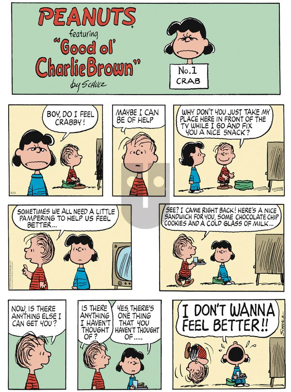 Peanuts on Sunday March 23, 2025 Comic Strip