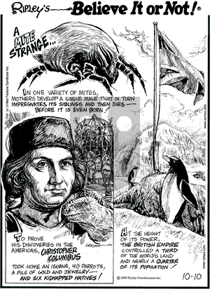 Ripley's Believe It or Not on Monday October 10, 2005 Comic Strip