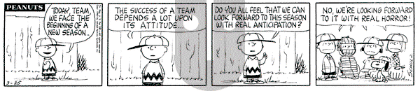 Peanuts on Monday March 25, 1963 Comic Strip