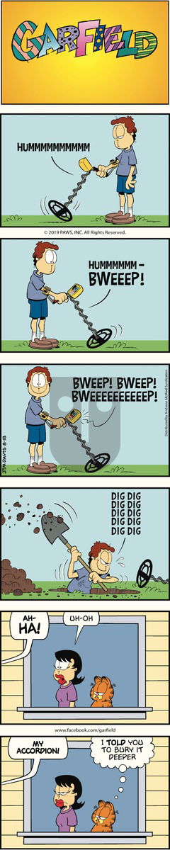 Garfield on Sunday August 18, 2019 Comic Strip