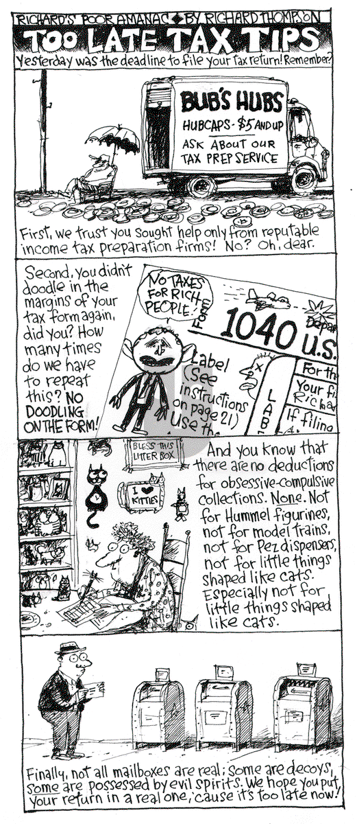 Richard's Poor Almanac on Thursday April 16, 2015 Comic Strip