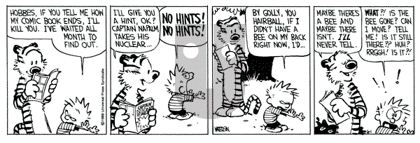 Calvin and Hobbes on Wednesday June 1, 1988 Comic Strip