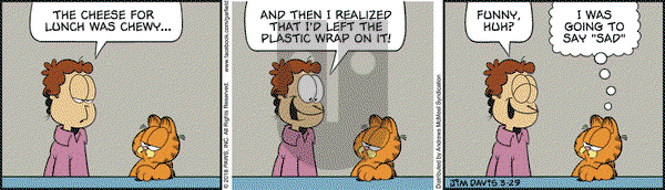 Garfield - Thursday March 29, 2018 Comic Strip