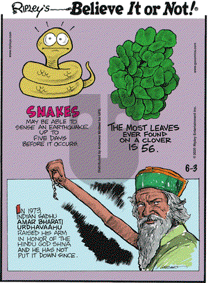 Ripley's Believe It or Not on Wednesday June 3, 2020 Comic Strip