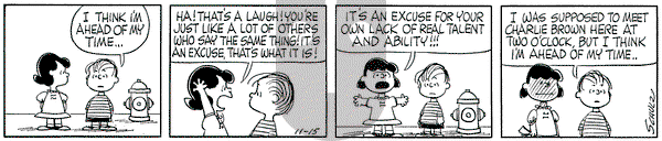 Peanuts on Wednesday November 15, 1961 Comic Strip