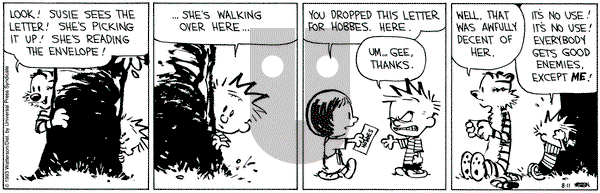 Calvin and Hobbes on Wednesday August 11, 1993 Comic Strip