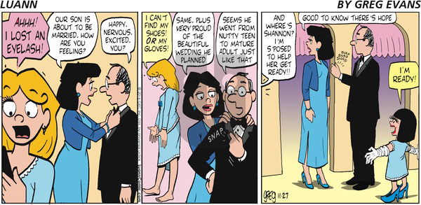 Luann on Sunday November 27, 2016 Comic Strip