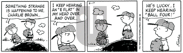 Peanuts on Saturday June 17, 1995 Comic Strip