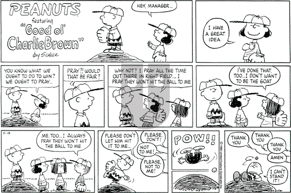 Peanuts - Sunday May 18, 1986 Comic Strip