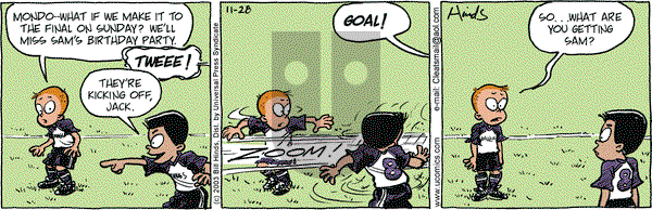 Cleats on Friday November 28, 2003 Comic Strip
