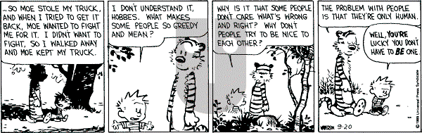 Calvin and Hobbes - Wednesday September 20, 1989 Comic Strip