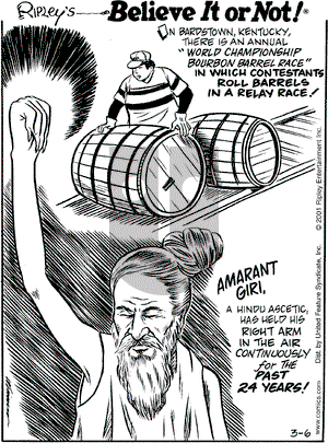 Ripley's Believe It or Not on Tuesday March 6, 2001 Comic Strip