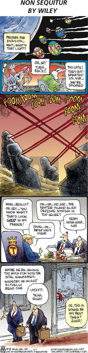 Non Sequitur on Sunday April 1, 2018 Comic Strip