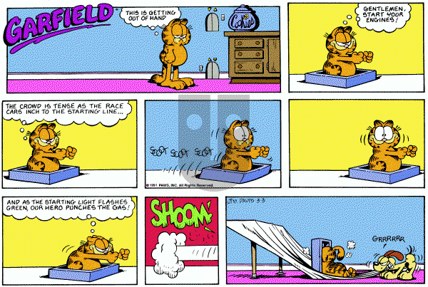 Garfield on Sunday March 3, 1991 Comic Strip