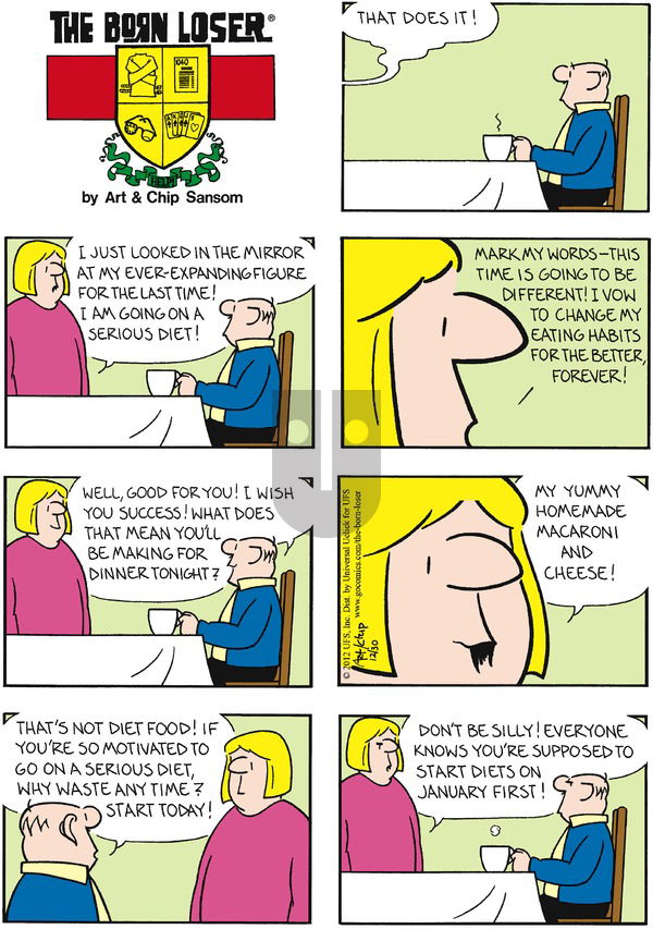 The Born Loser on Sunday December 30, 2012 Comic Strip