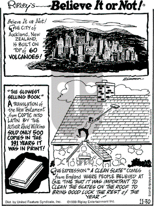 Ripley's Believe It or Not on Tuesday November 30, 1999 Comic Strip