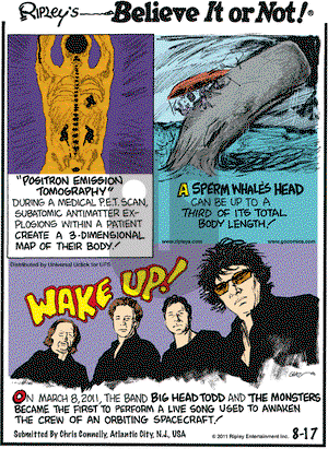 Ripley's Believe It or Not on Wednesday August 17, 2011 Comic Strip