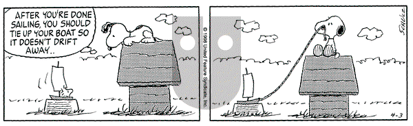 Peanuts on Friday April 3, 1998 Comic Strip