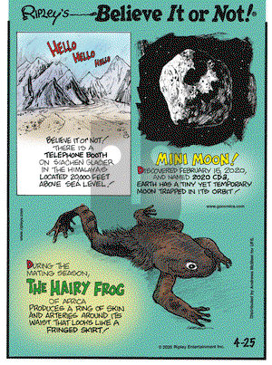 Ripley's Believe It or Not on Saturday April 25, 2020 Comic Strip