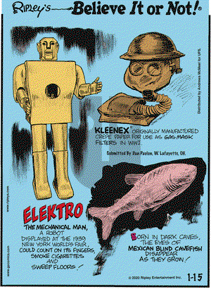 Ripley's Believe It or Not on Wednesday January 15, 2020 Comic Strip