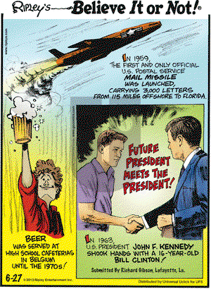 Ripley's Believe It or Not on Thursday June 27, 2013 Comic Strip