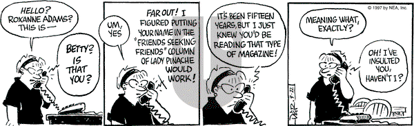 Betty on Monday September 22, 1997 Comic Strip