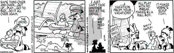 Over the Hedge on Monday August 6, 2001 Comic Strip