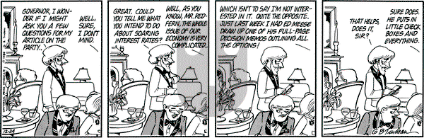 Doonesbury on Wednesday December 24, 1980 Comic Strip