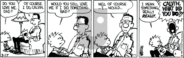 Calvin and Hobbes on Monday March 17, 1986 Comic Strip