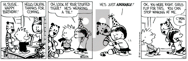 Calvin and Hobbes on Tuesday January 27, 1987 Comic Strip